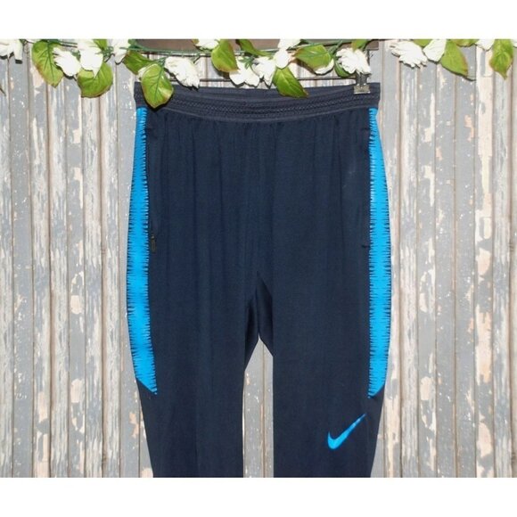 Nike Dri-Fit Ladies Blue Leggings Size S Stretch Zipper Pockets Activewear Gym - Picture 3 of 8